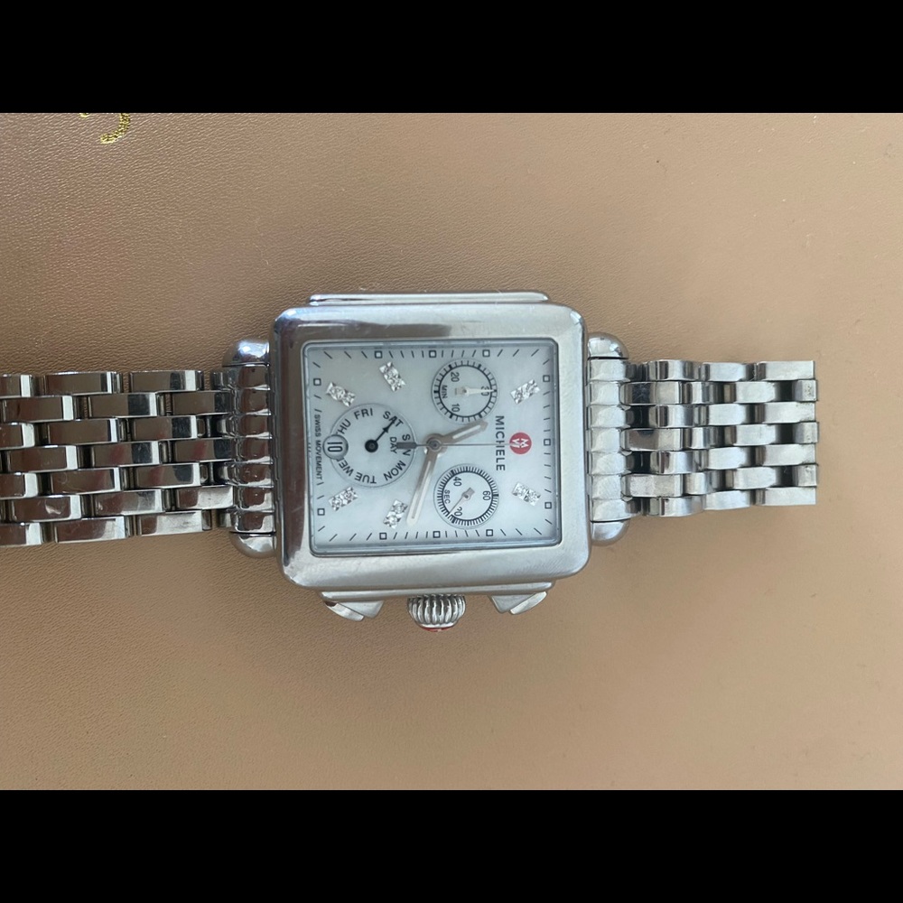 Michele Deco Chronograph 33mm Silver watch - Picture 2 of 7